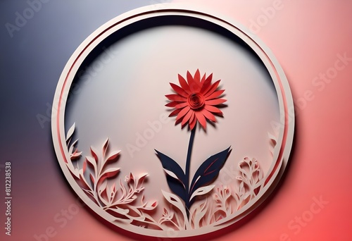 Frame for background paper cut style flowers and the vibrant colors © Mdesigns