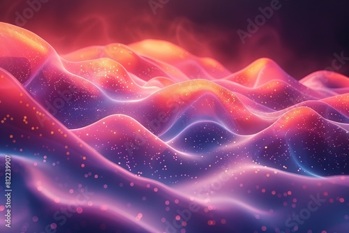 An enchanting digital illustration of waves under a starry sky evoking a sense of wonder and magic with its vivid colors and sparkles