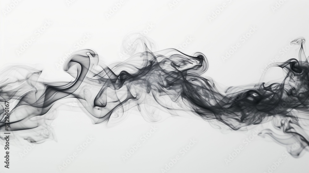 Black Smoke Against White Background