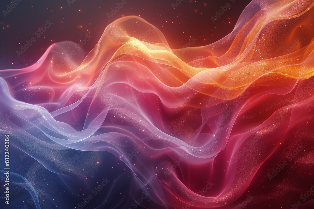 Abstract image with soft, flowing wave patterns in shades of pink and gold, conveying luxury and elegance