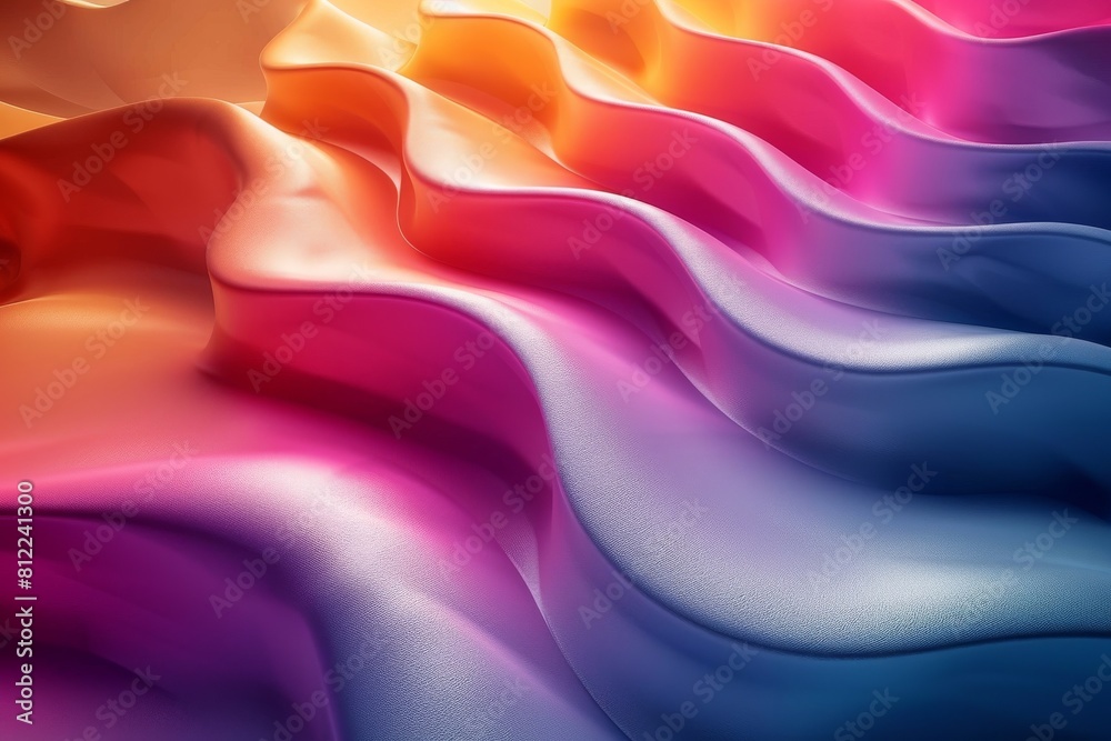 Obraz premium The image captures the essence of fluidity with warm and cool hues blending in smooth waveforms