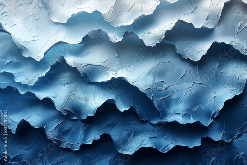 Wallpaper Mural Artistic representation of a cold, icy blue wavy texture with depth Torontodigital.ca