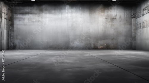 Monochromatic View of a Spacious Industrial Style Empty Room