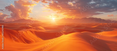 Mesmerizing Desert Dunes at Sunset A Serene Landscape of Tranquility and Beauty