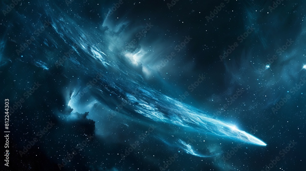 Fototapeta premium flying comet in space.