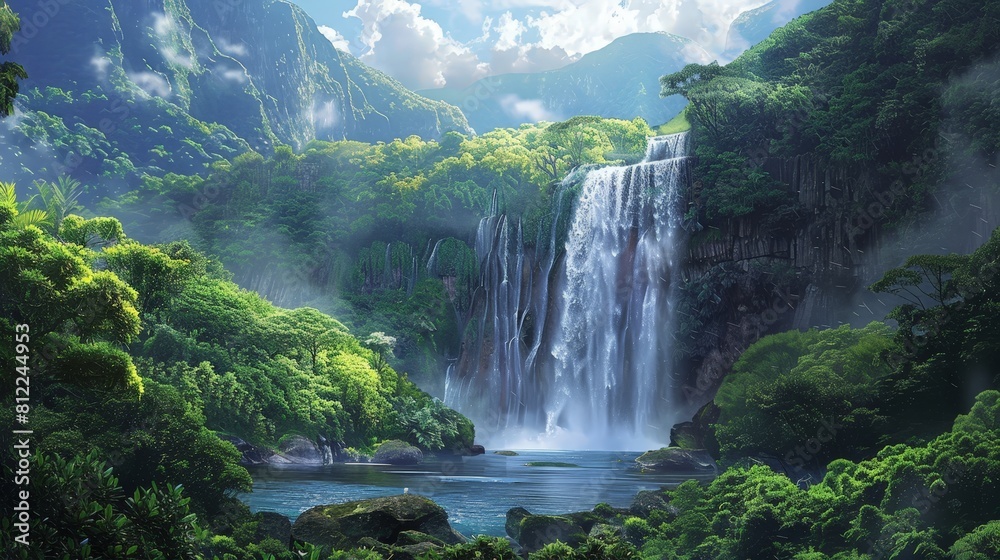 Waterfall in the Heart of the Forest Waterfall in the Heart of the Forest