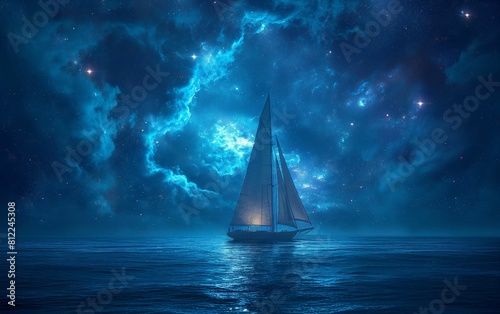 Sailboat Floating on Water Under Cloudy Sky