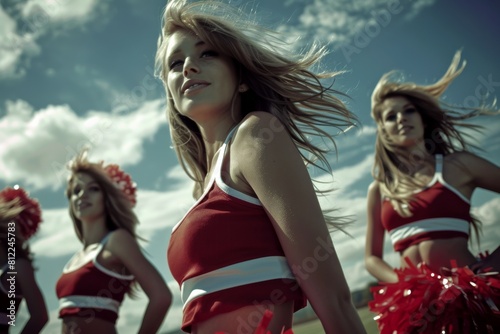 Spirited Cheerleaders: Vibrant Display of Team Support