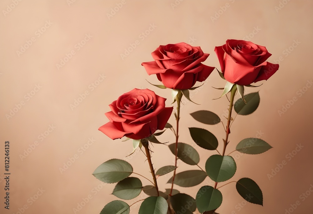Red roses of paper cut flowers for background Red roses of paper cut flowers for background