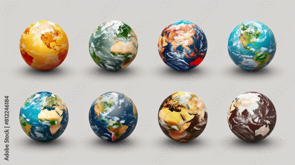 Set of gray-toned Globe logos in modern format Set of gray-toned Globe logos in modern format