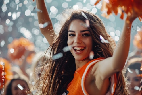 Spirited Cheerleaders: Vibrant Display of Team Support