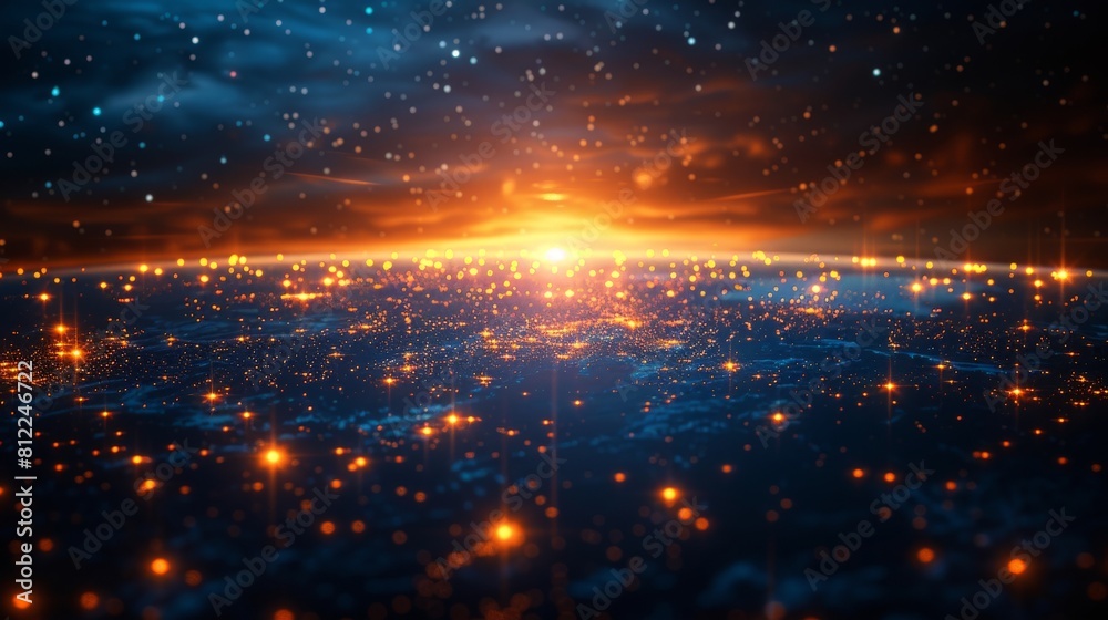 Fototapeta premium This image shows a global Internet connectivity and communication technology concept, big data, internet of things, new normal, digital twin, virtual reality, wireless and 5G for internet business on