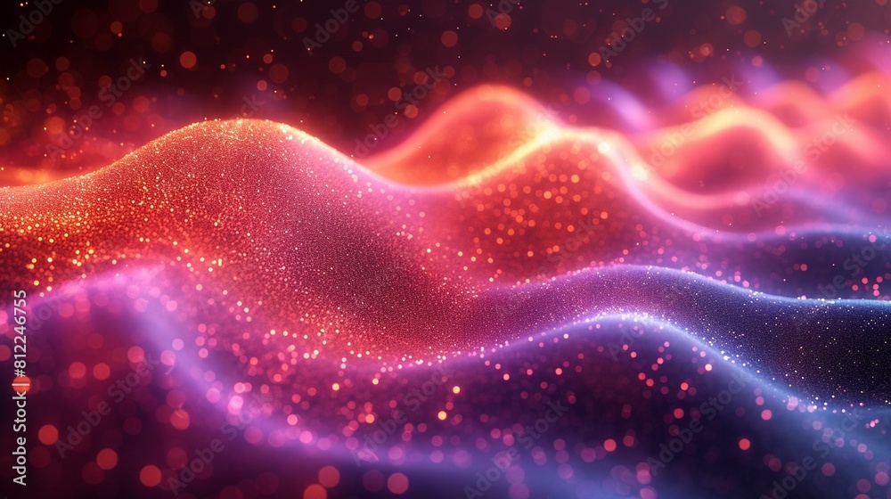 Vibrant Wave of Light on Black Background Vibrant Wave of Light on Black Background
