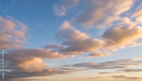 beautiful sky and clouds autumn sunset background © William