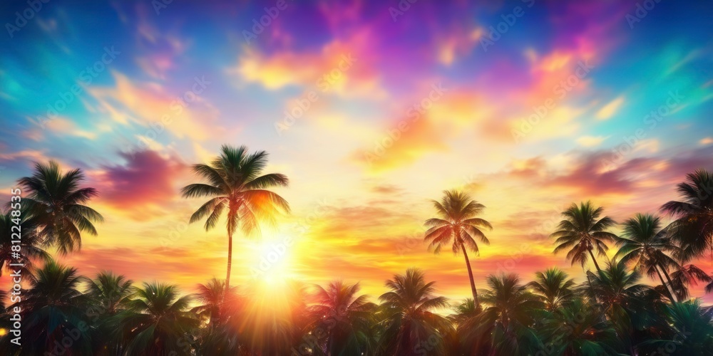 Abstract background shadows lengthen and the air cools on this tropical summer evening, offering a perfect end to a sun-soaked day.