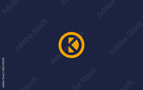 letter dk with circle logo icon design vector design template inspiration