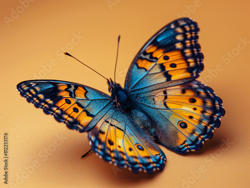 Exotic butterfly on a pastel gradient background.  photo