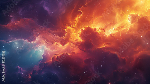 Cosmic Canvass Weaving Colorful Clouds into Galactic Tapestry