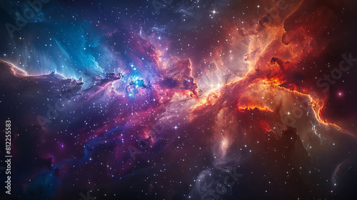 Cosmic Kaleidoscope Journeying Through Nebula Burst's Colorful Depths