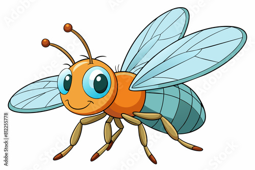 housefly bee cartoon vector illustration