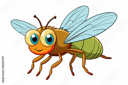 housefly bee cartoon vector illustration