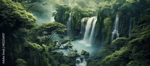 waterfall in a tropical forest © cusniatul