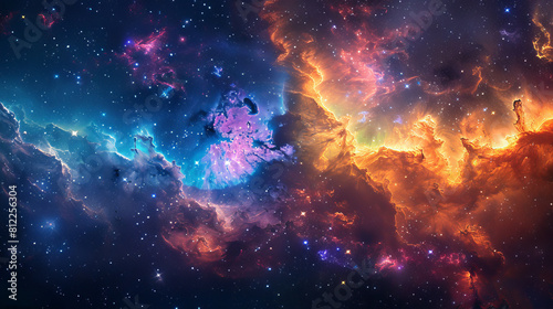 Cosmic Kaleidoscope Journeying Through Nebula Burst's Colorful Depths