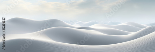 Futuristic Clean 3D Curved Background. Wave Surface Digital Banner