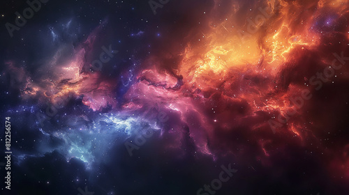 Cosmic Kaleidoscope Journeying Through Nebula Burst's Colorful Depths © Neural