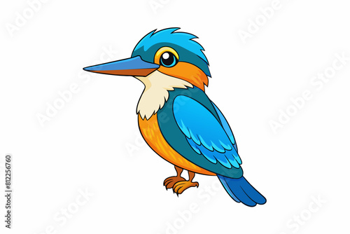 kingfisher bird cartoon vector illustration