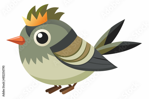 kinglet bird cartoon vector illustration