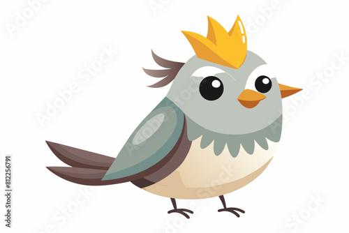 kinglet bird cartoon vector illustration