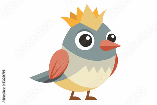 kinglet bird cartoon vector illustration