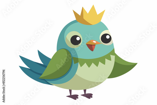 kinglet bird cartoon vector illustration