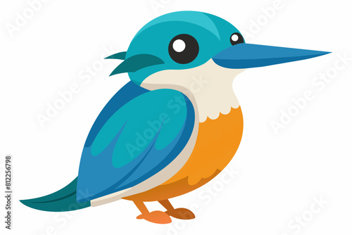 kinglet bird cartoon vector illustration