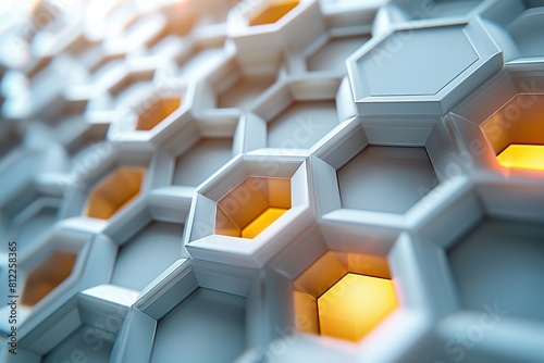 An abstract image featuring an illuminated honeycomb structure that could symbolize connectivity or a network