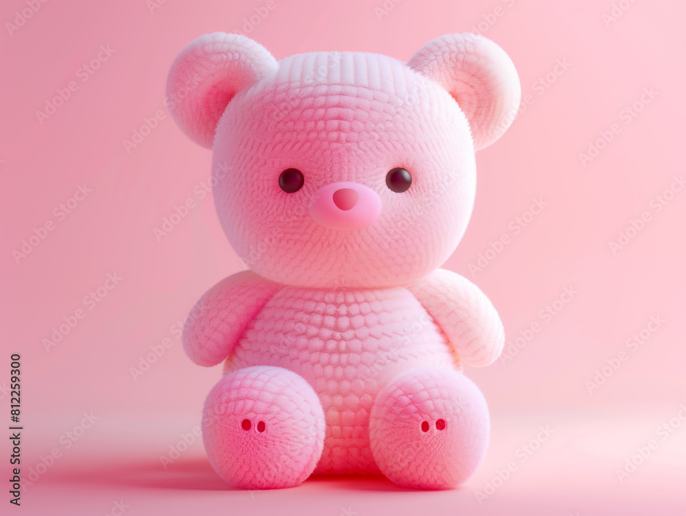 Cute kawaii squishy bear plush toy with realistic texture.
Cute kawaii squishy bear plush toy with realistic texture.