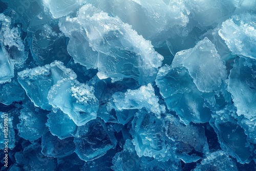 Top view of blue-tinted crushed ice, perfect for background or texture in drinks-focused projects