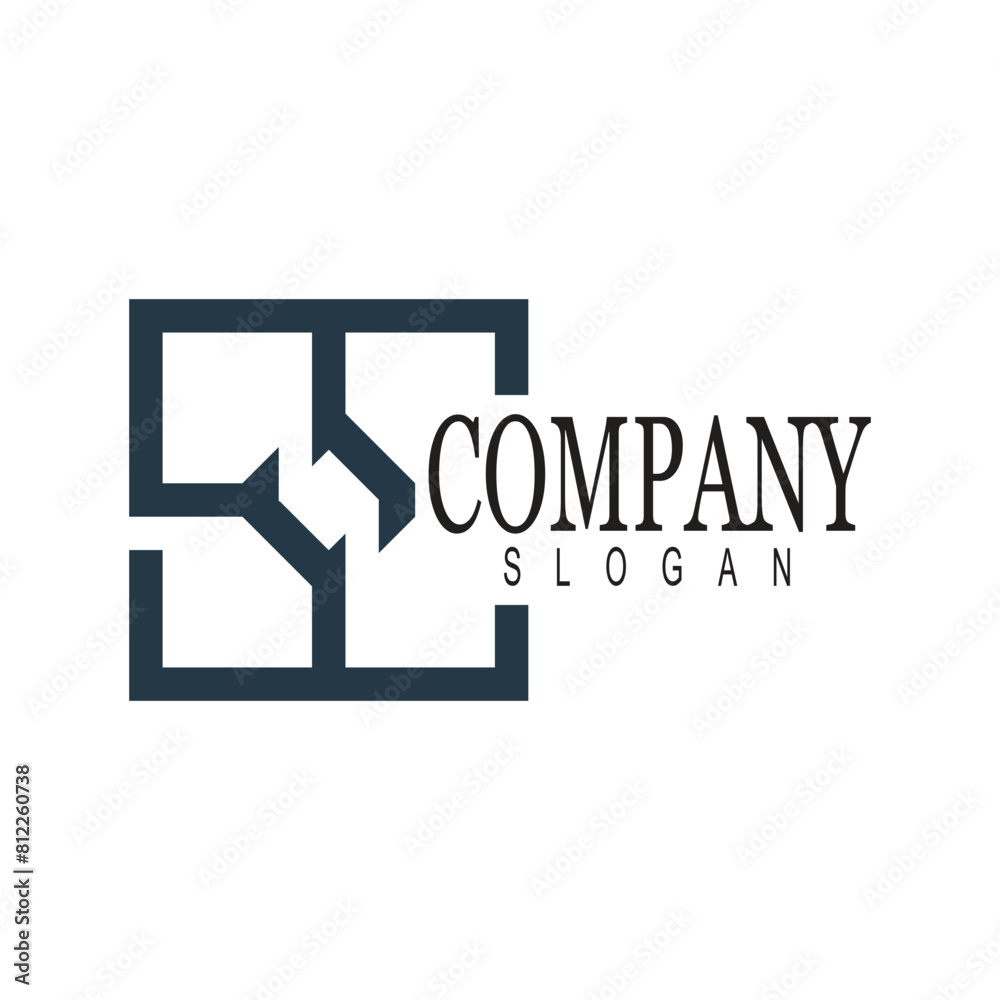 Company logo design simple concept Premium Vector