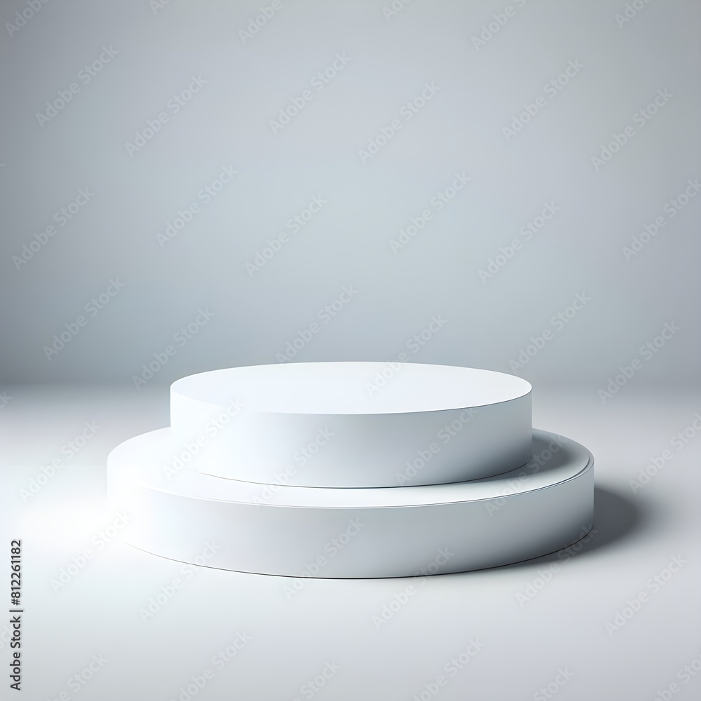 white podium on white wall for product display white podium on white wall for product display