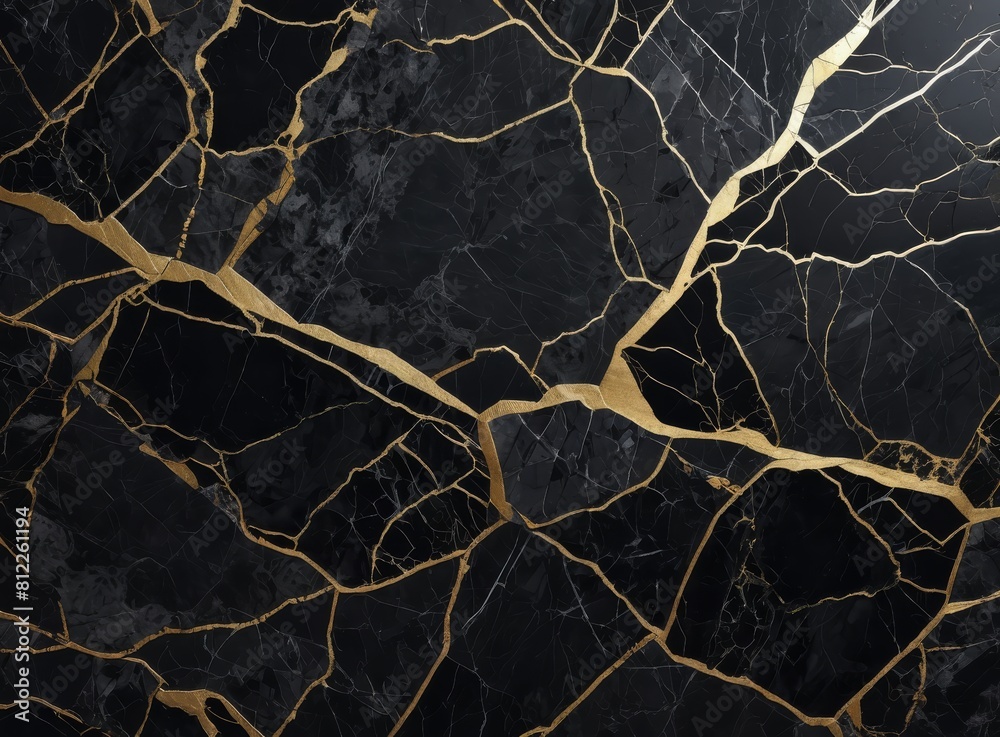 Background of black and grey marble with gold and cracks Background of black and grey marble with gold and cracks