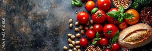 Of course  fresh food banner  top view with copy space