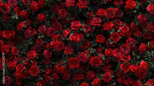 Background of beautiful red roses in their natural state © AkuAku