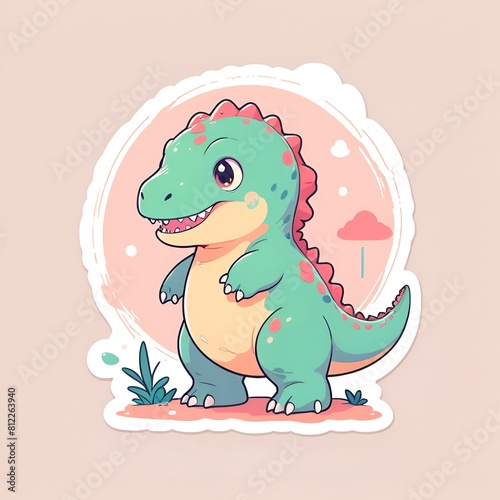 kawaii t-rex  dinosaur cartoon