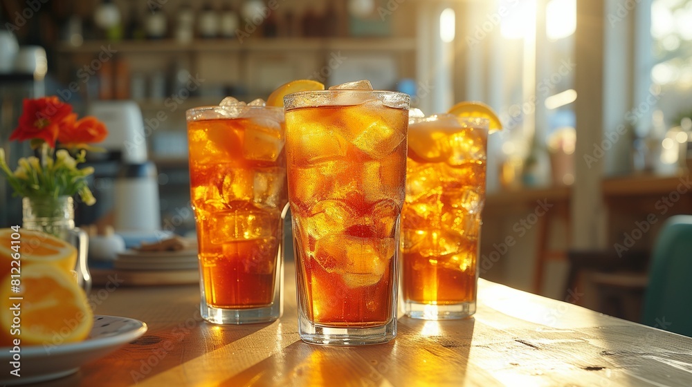 Three Glasses Filled With Ice and Orange Slices Three Glasses Filled With Ice and Orange Slices