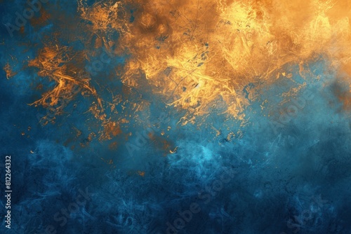 Vibrant blend of golden and blue hues with intricate textures suitable for artistic backdrops