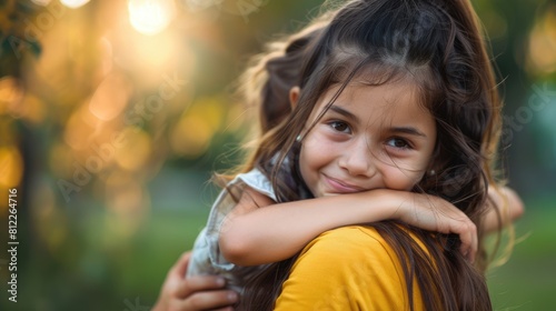 little girl smiling outdoor in summer day AIG51A. photo