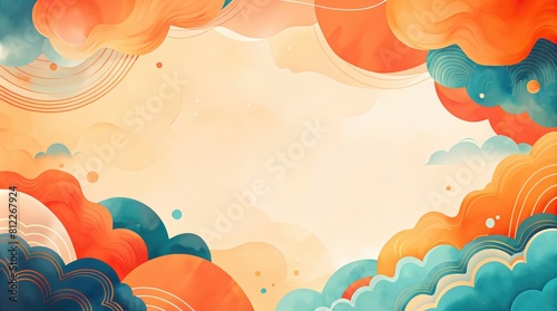 A colorful banner template for the background. 
