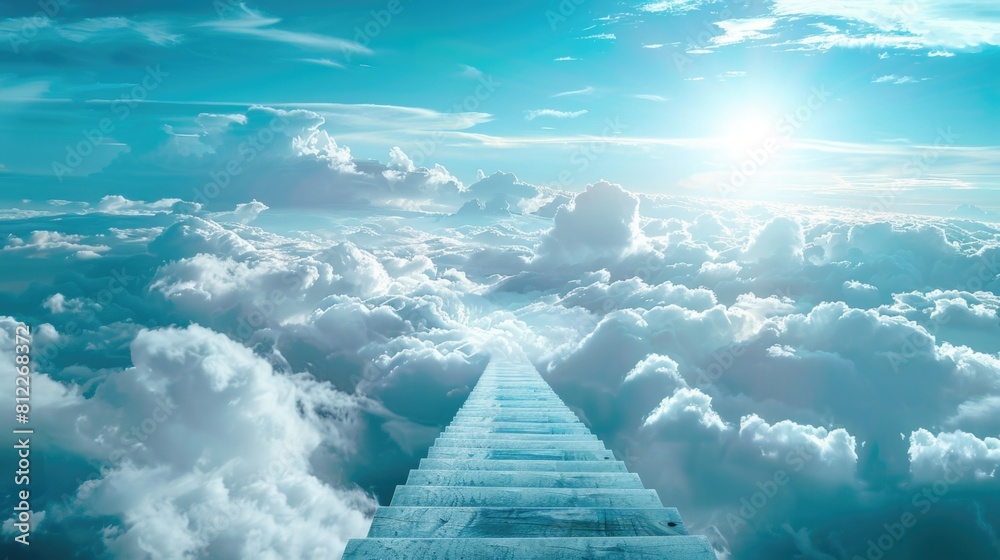 Road to the sky in the clouds.