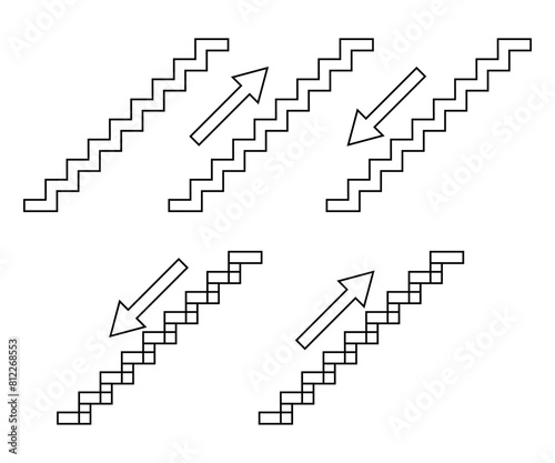 Stairs icon upstairs and downstairs symbols.